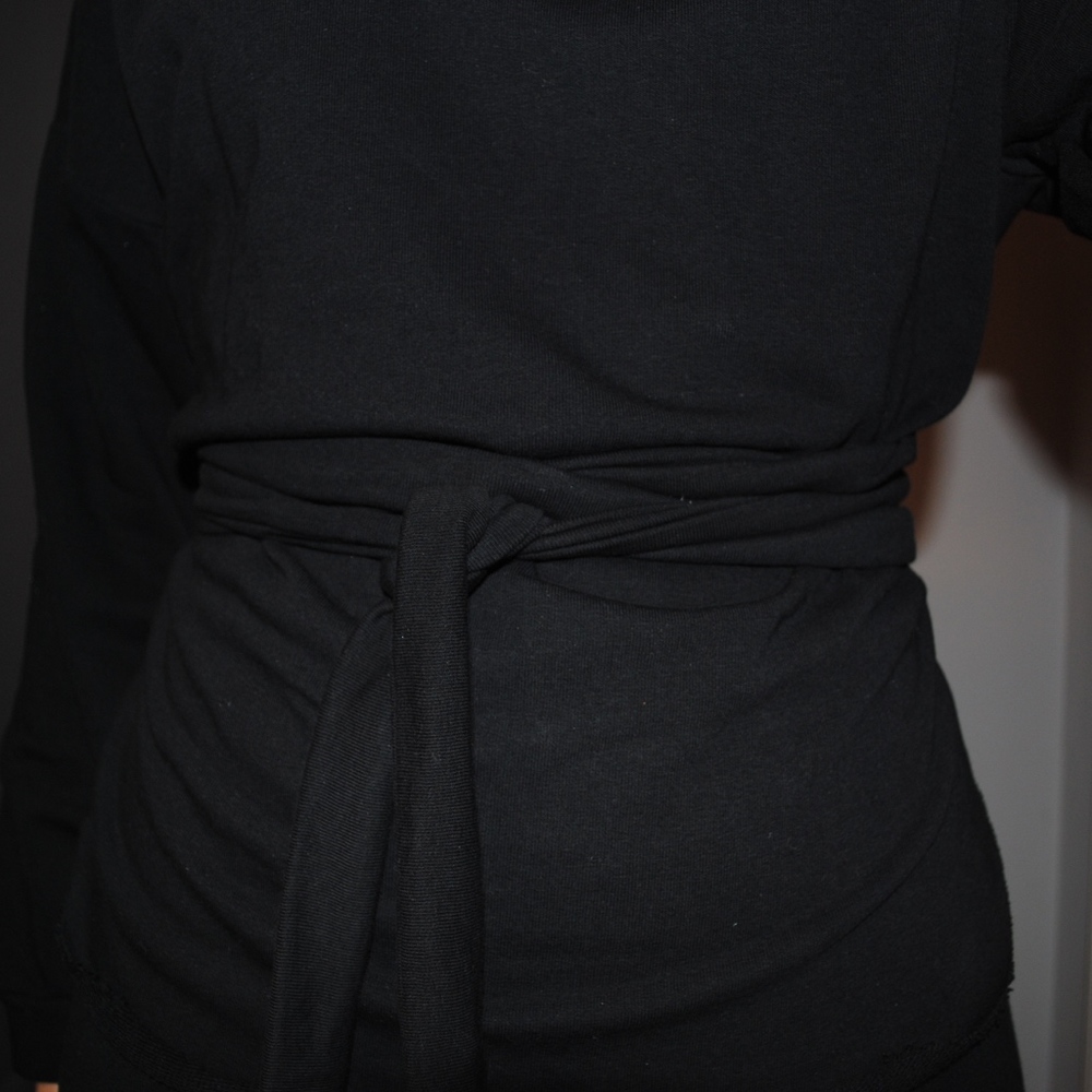 Zara black self-tie waist sweatshirt (WORN ONCE)